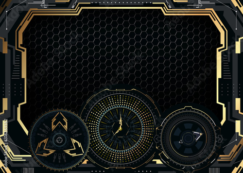 Futuristic background with control panel.