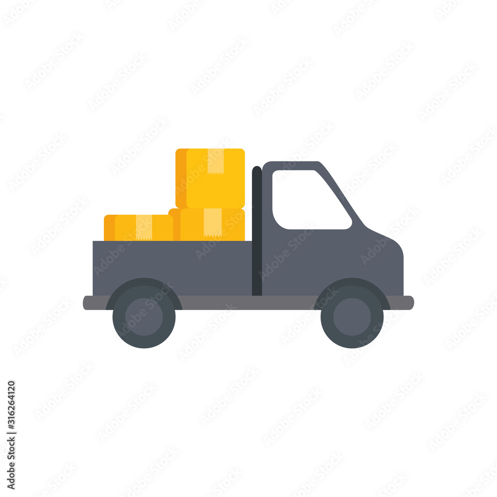 delivery service with truck transportation isolated icon