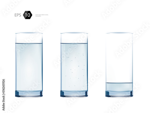 vector glass of water healthy lifestyle illustration