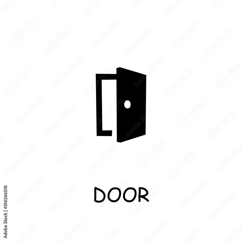 Door flat vector icon Door flat vector icon