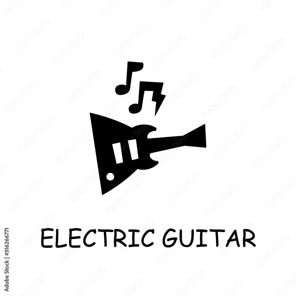Electric Guitar flat vector icon