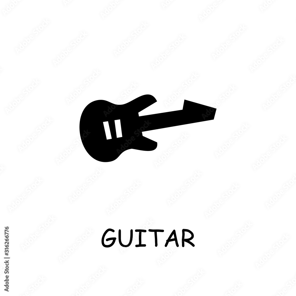 Guitar flat vector icon Guitar flat vector icon