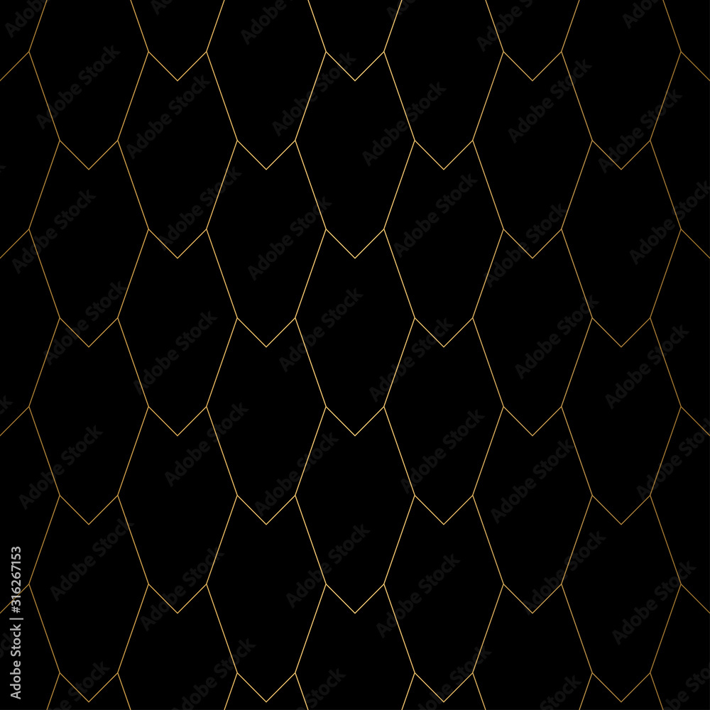 Fototapeta premium Art Deco Pattern. Seamless white and gold background