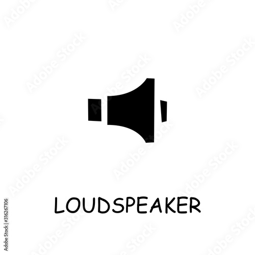 Loudspeaker flat vector icon