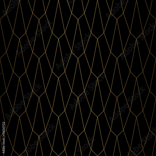 Art Deco Pattern. Seamless white and gold background