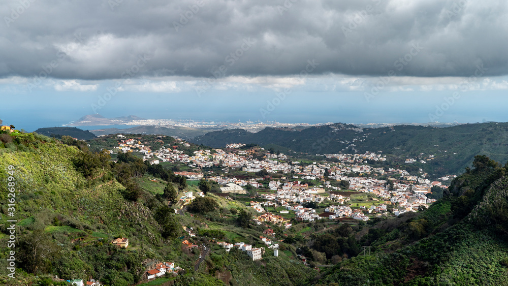 view of the valley of teror in gran canaria