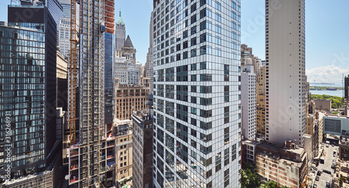 Panoramic view of Manhattan architecture, New York City, USA.