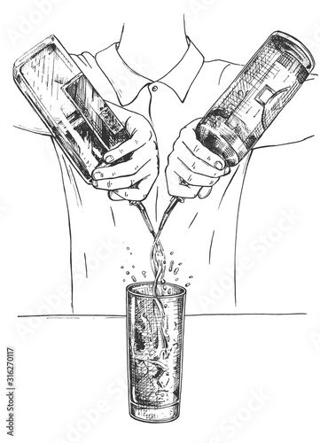 Cool refreshing alcoholic cocktail