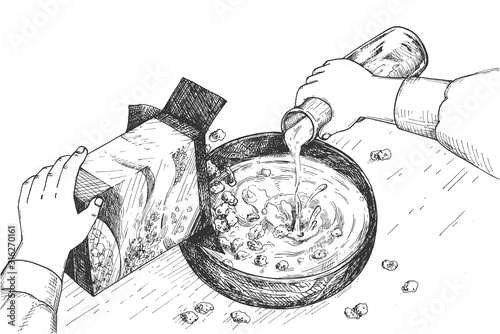 Diet morning oatmeal preparation