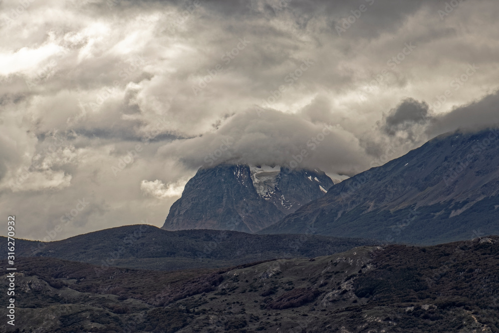 Argentina, Patagonia – view of the mountain peaks.