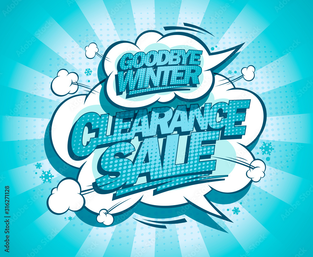 Winter clearance sale, goodbye winter poster Stock Vector