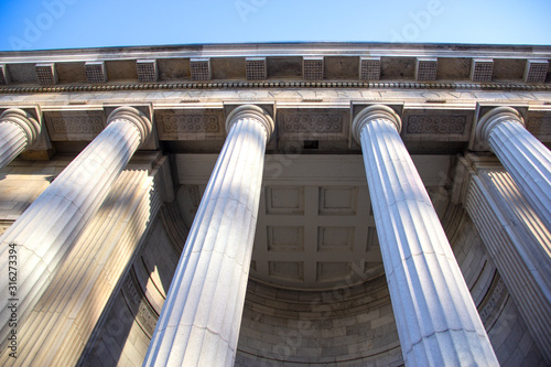 Columns at courthouse entrance
