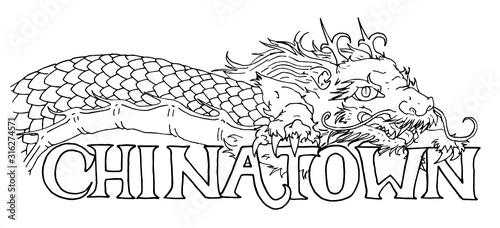 Chinatown dragon vector illustration 