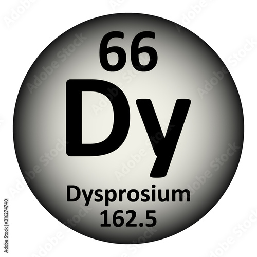 Periodic table element dysprosium icon.