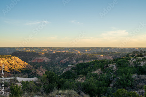 The canyon winds through Palo Duro Canyon State Park near Amarillo  Texas. 
