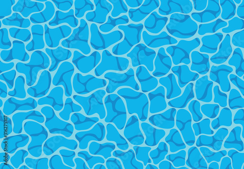 Texture of water surface. Seamless pattern. Great for summer background, travel design and wrapping paper. Vector illustration.