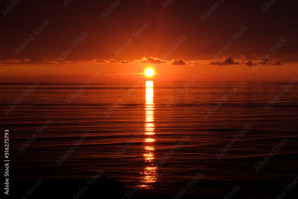 Obraz premium Wonderful sunset in Santa Marinella, Rome, Italy