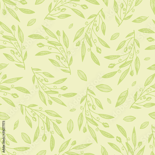 Seamless spring vector pattern. Doodle background, summer texture. Can be used for wallpaper, wrapping, web page, social media and print card
