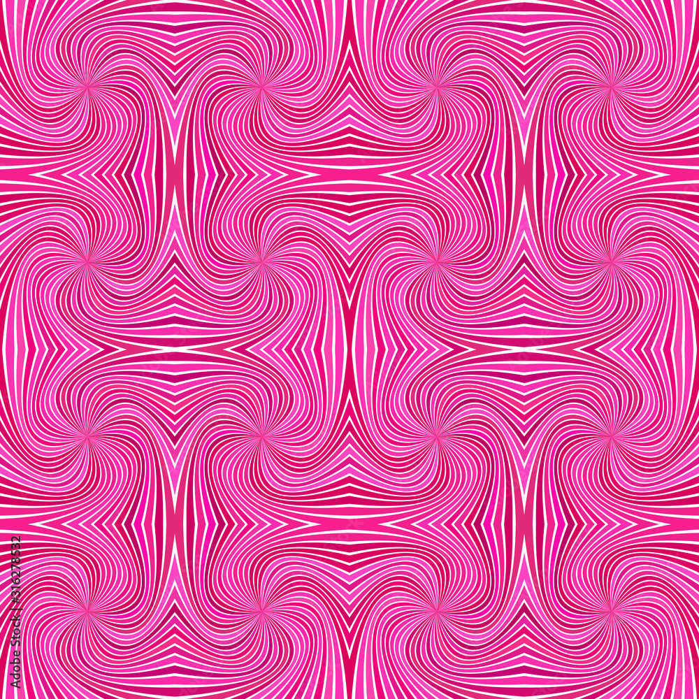Pink seamless psychedelic geometrcial spiral stripe pattern background - vector curved ray graphic design Pink seamless psychedelic geometrcial spiral stripe pattern background - vector curved ray graphic design