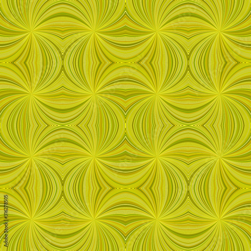 Yellow seamless abstract hypnotic curved ray burst stripe pattern background - vector graphic design