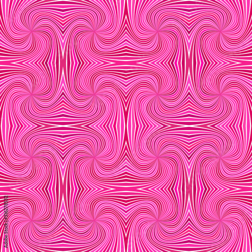 Pink seamless psychedelic geometrcial spiral stripe pattern background - vector curved ray graphic design