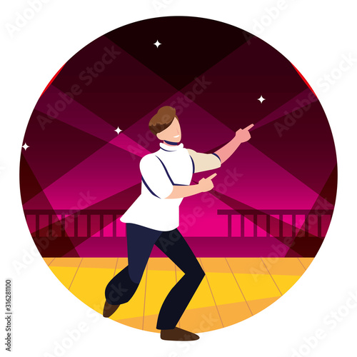 man on the dance floor, party, dancing club, music and nightlife