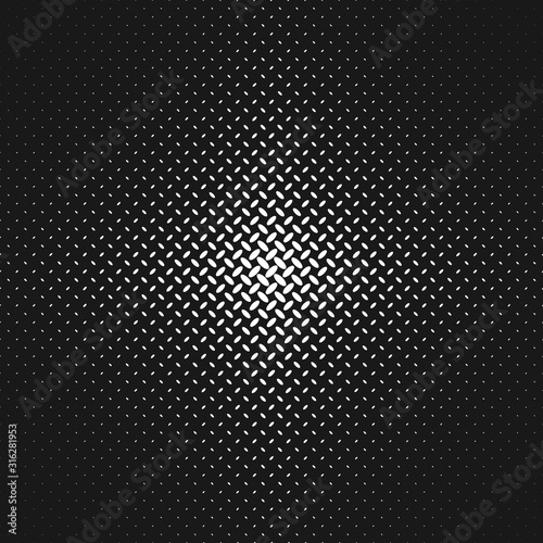 Monochrome halftone diagonal ellipse pattern background - abstract repeating vector graphic