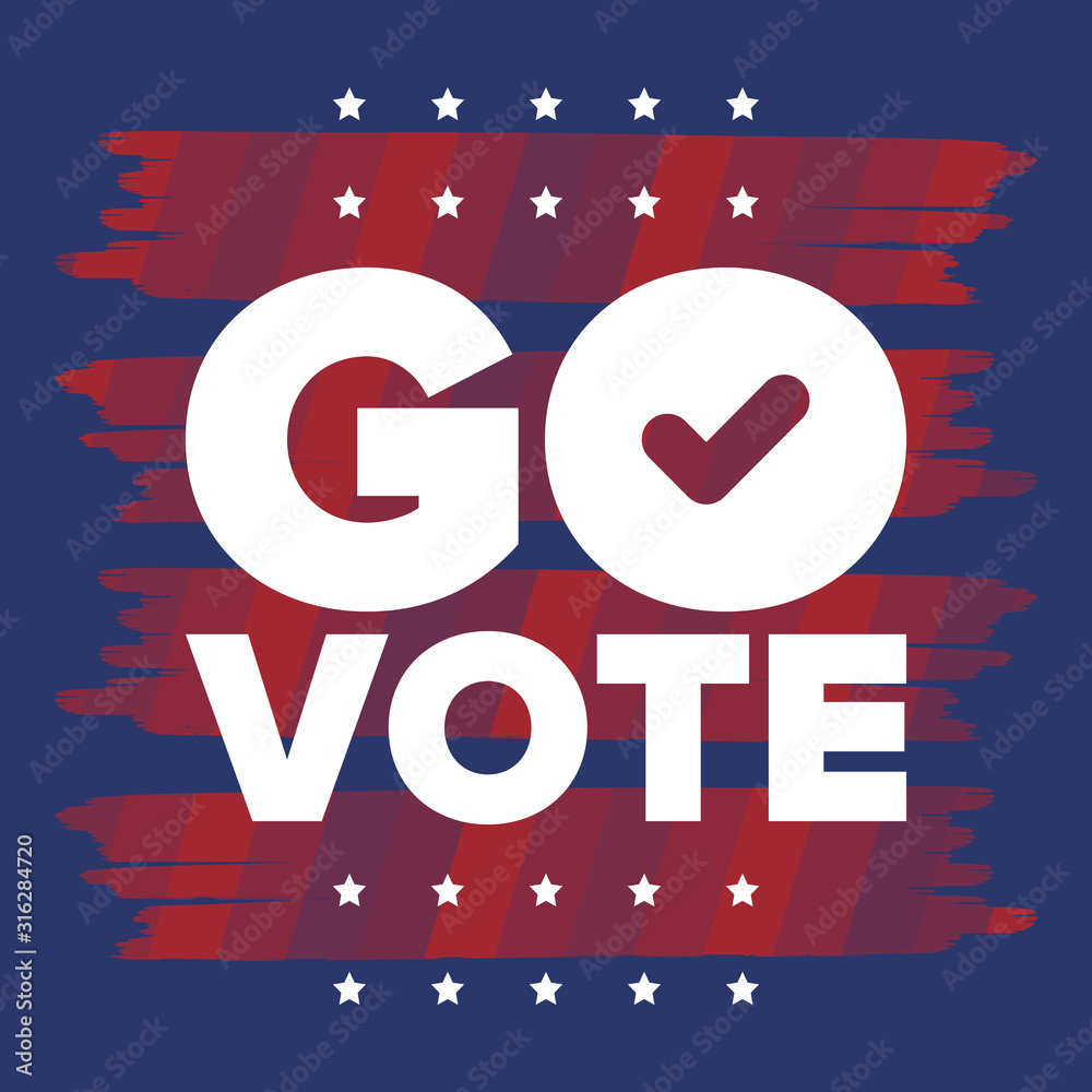 Fototapeta premium Presidential Election 2020 in United States. Vote day, November 3. US Election. Patriotic american element. Poster, card, banner and background. Vector illustration