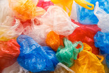Colorful plastic bags pattern