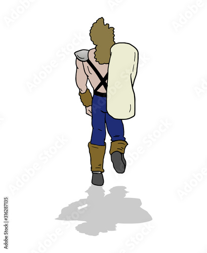 warrior man walking