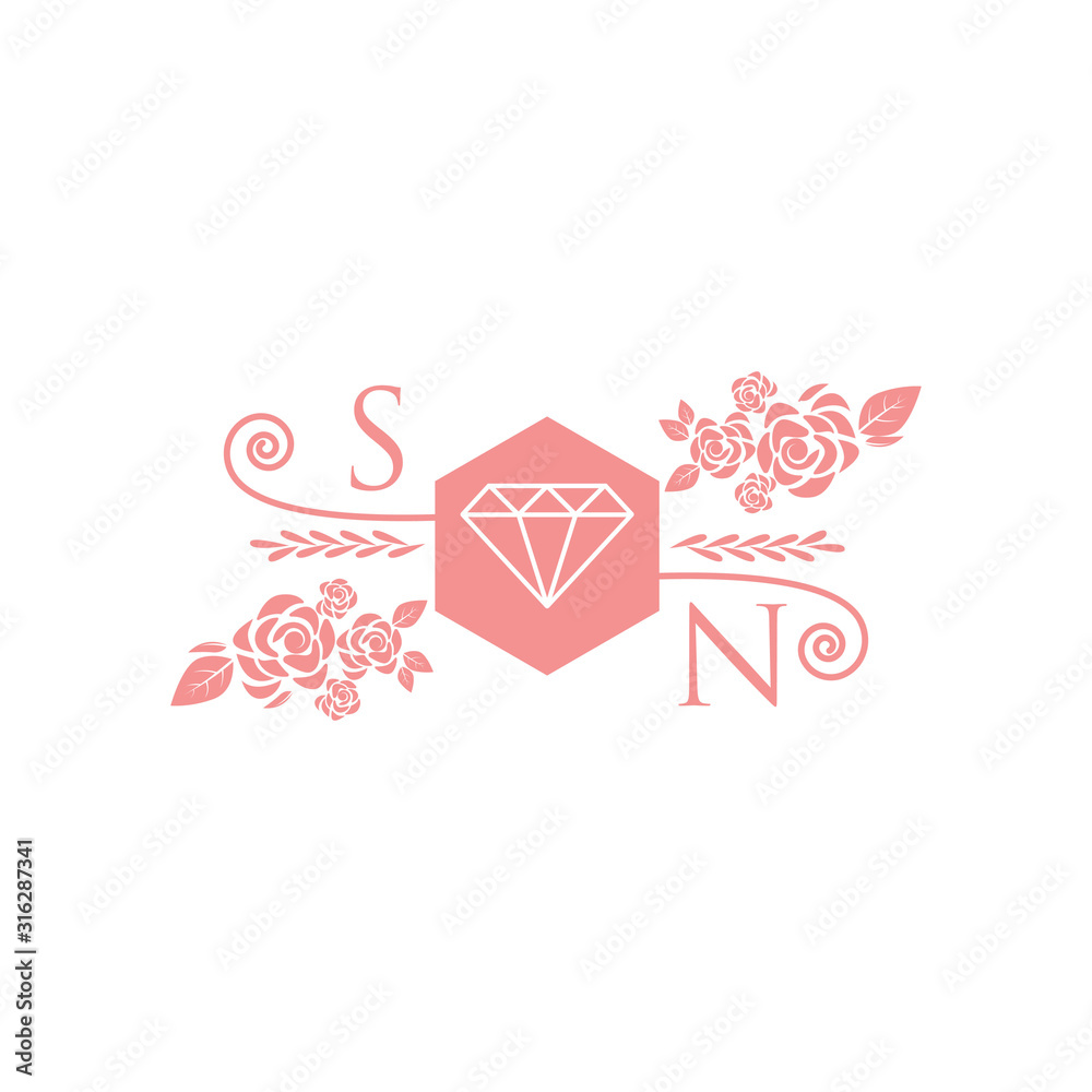 Wedding Logo Stock Vector Template