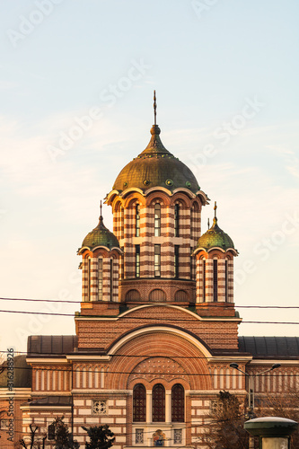 The Saint Elefterie Church (Biserica Sfantul Elefterie) located in downtown Bucharest, Romania, designed by the architect Constantin Iotzu photo