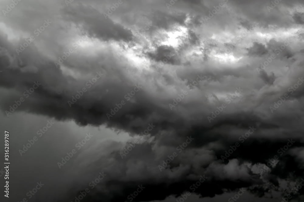 Heavy thunderclouds before the start of a hurricane. Heavy thunderclouds before the start of a hurricane.