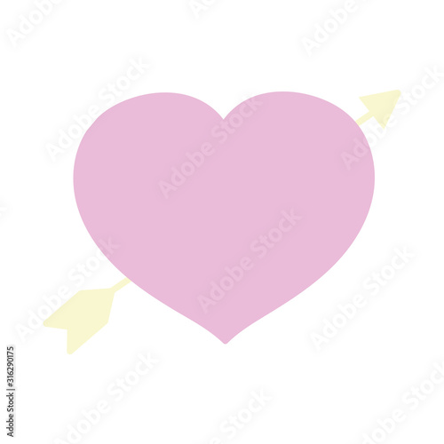 happy valentines day, cute heart pierced arrow romantic