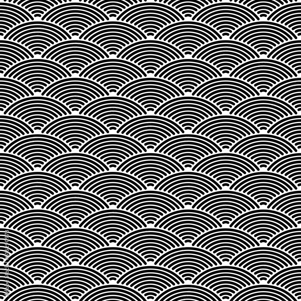 Fish scale seamless pattern background. Abstract design element. Black vector illustration Fish scale seamless pattern background. Abstract design element. Black vector illustration