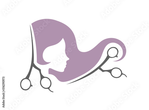 Creative design of hairdressing icon