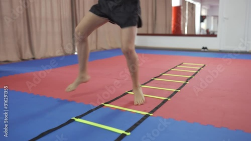 Fighter doing speed drill