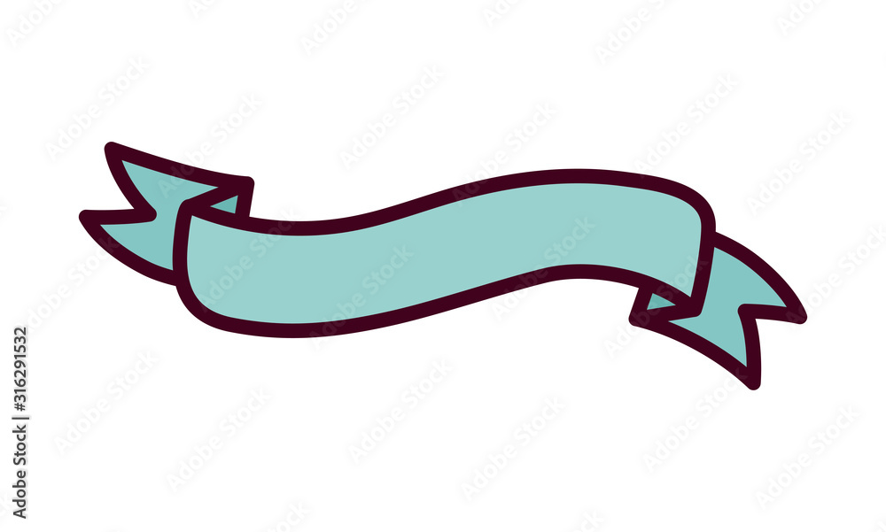 decorative ribbon ornament icon design