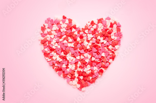 Colorful heart-shaped candy for Valentine's Day
