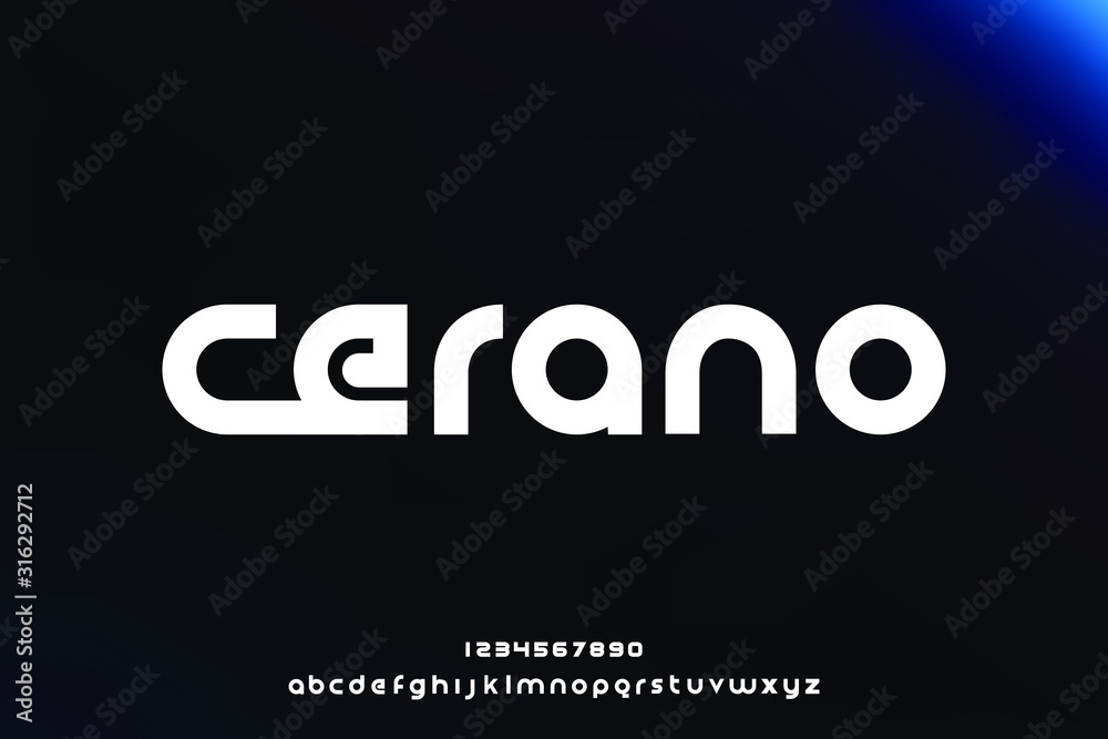 Cerano, a modern minimalist clean alphabet font. lowercase bold typography vector illustration design