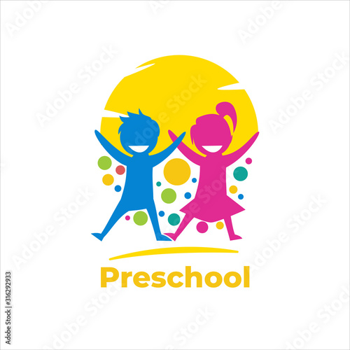 Preschool Logo Design Stock Images
