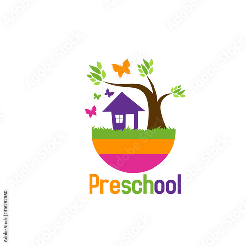 Preschool Logo Design Stock Images