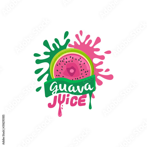 Guava Juice Logo Template Vector Stock