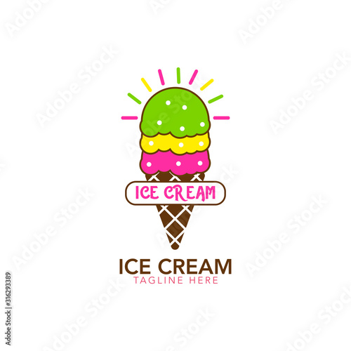 Ice Cream Logo Template Stock Vectors