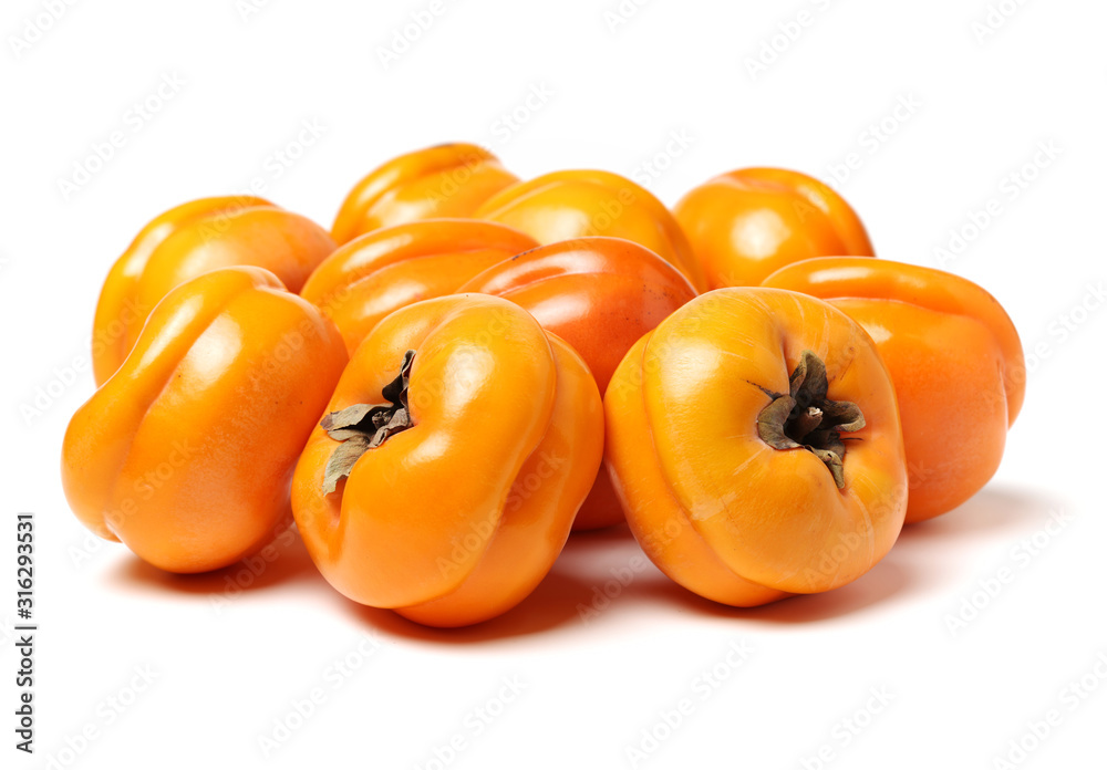 persimmon on a white background persimmon on a white background