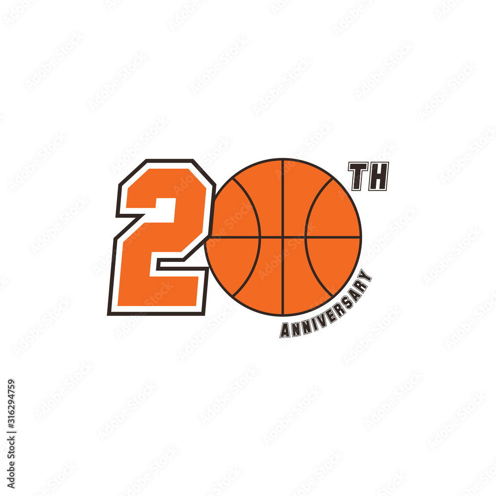 20th Years Anniversary Celebration Design Vector Template