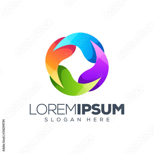 colorflow logo design vector illustration