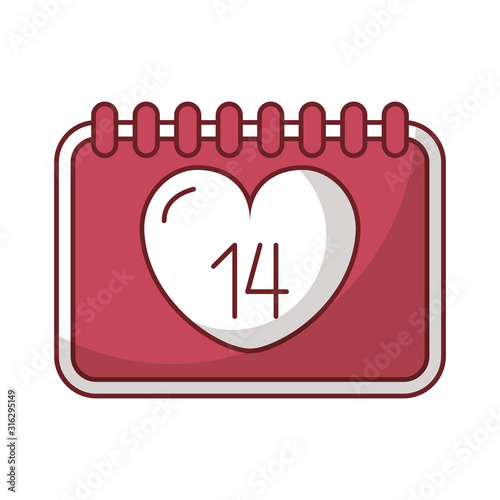 happy valentines day calendar with hearts