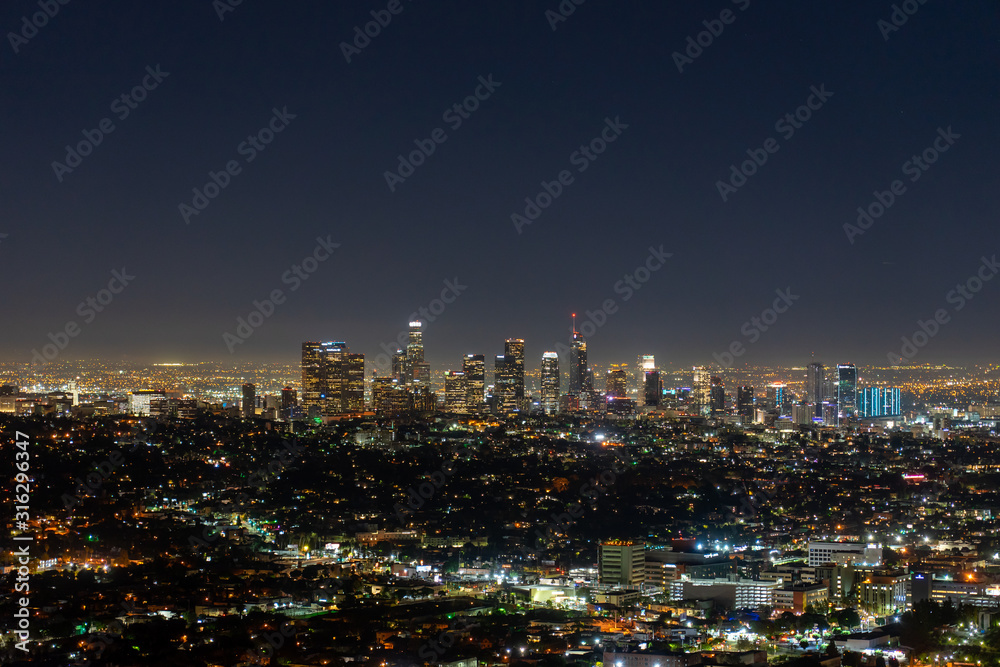 Night skyline of Los Angeles viewed from the Griffith Observatory