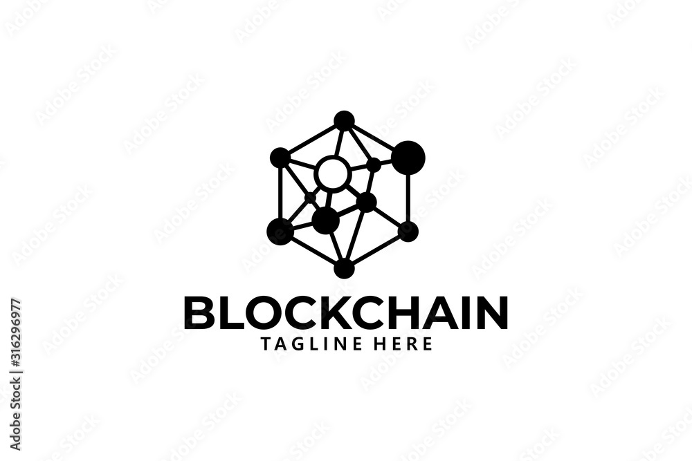 block chain logo icon vector isolated
